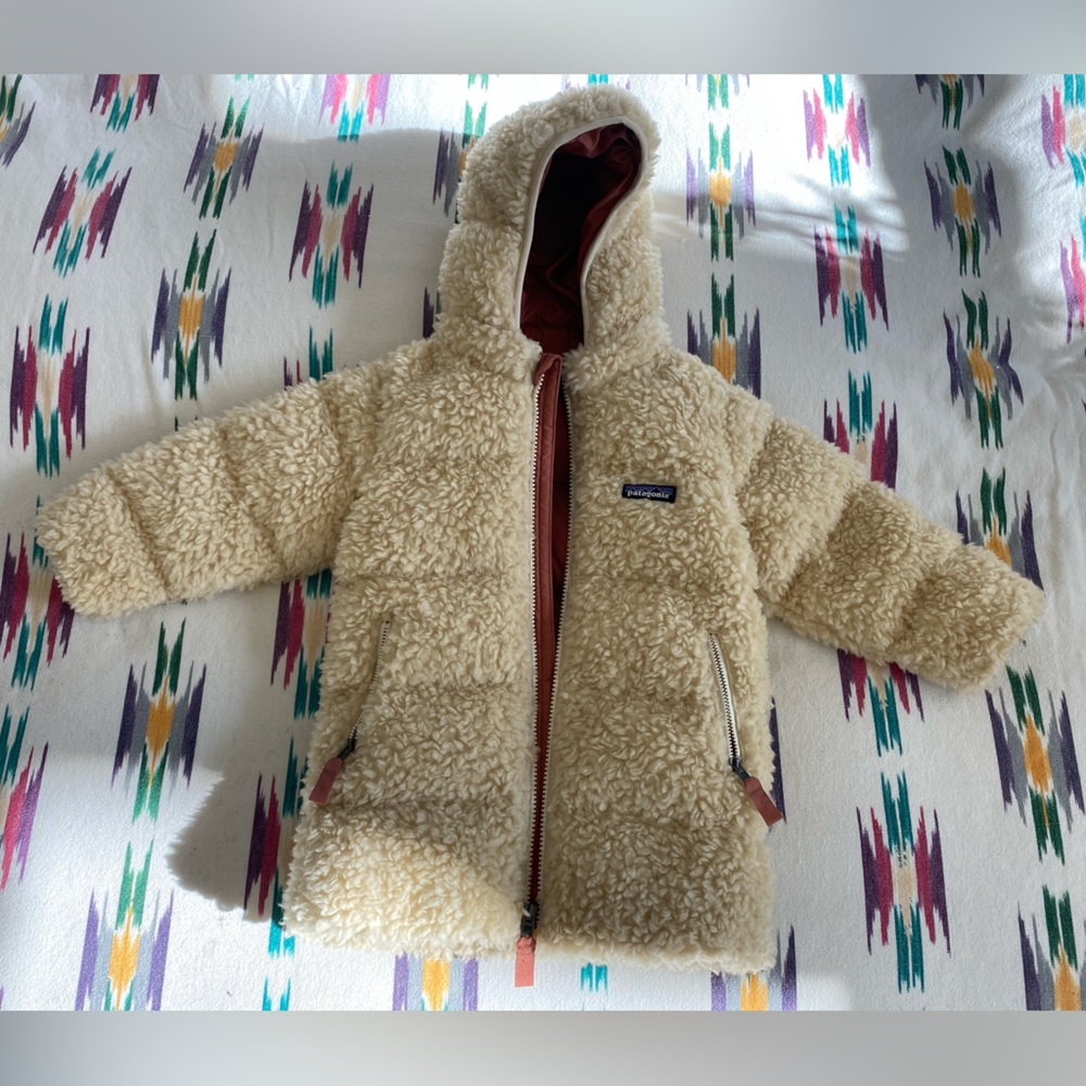 Patagonia Cream Kids Jacket with Brown Accents